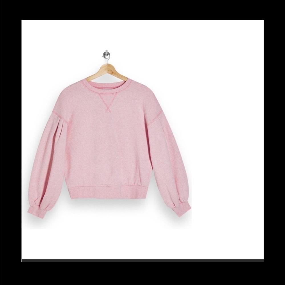 Topshop Pleated Sleeve Sweatshirt
